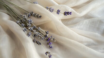 Rhinestone lavender on an ivory linen