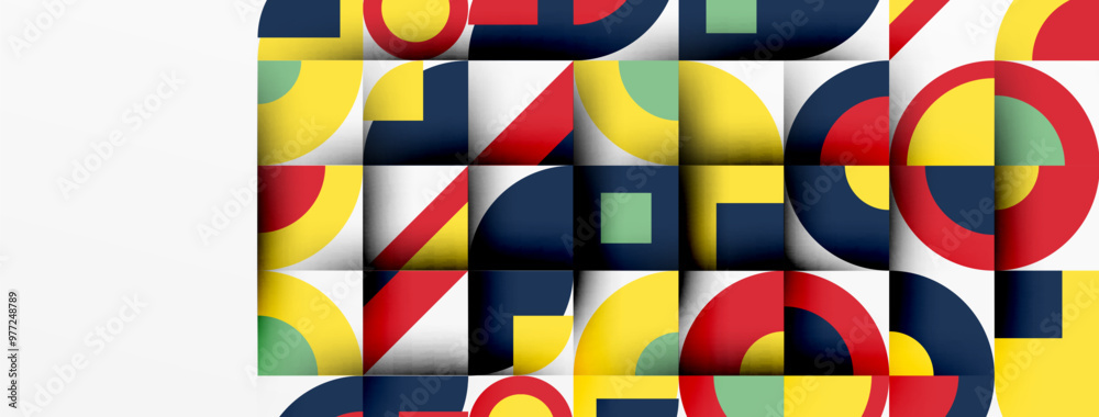 Poster modern geometrical abstract background - circles. business or technology presentation design