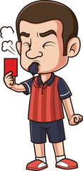 Obraz premium Cartoon angry soccer referee vector illustration