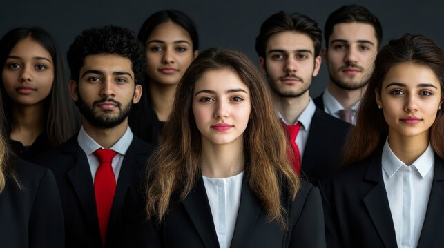 Graduate recruitment portrait, recruiters organizing a career fair for fresh graduates seeking employment.
