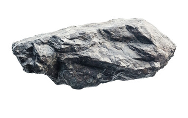 Floating rugged rock on white background,png