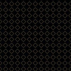 Fototapeta premium Abstract geometric pattern with crosses, stripes, lines. Seamless vector background. Black and gold ornament. Modern reticulated graphic design.