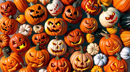 Halloween pumpkins, Set of Halloween pumpkins