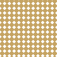 Abstract geometric pattern with crosses, stripes, lines. Seamless vector background. White and gold ornament. Modern reticulated graphic design.
