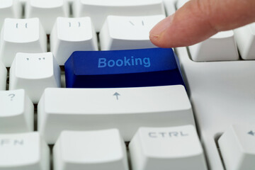 Modern keyboard with booking button
