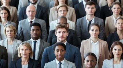 Obraz premium Mass recruitment portrait, recruiters managing a large number of job applications for a high-volume hiring project.