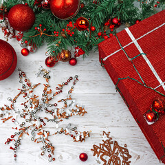 christmas decoration on table, Generative AI	