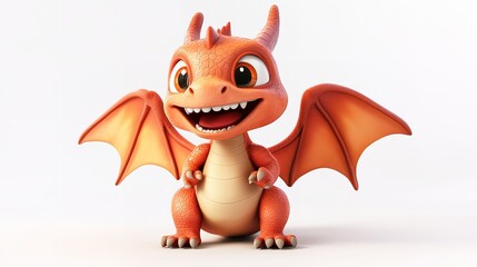 This adorable, friendly looking cartoon dragon brings a light-hearted and enchanting feel to any project