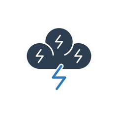 Cloud Thunder Icon - Weather Forecast Icon