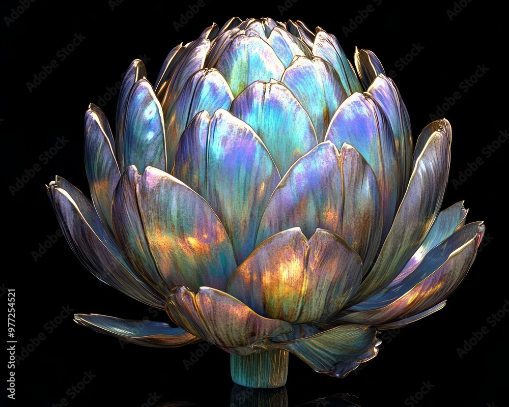 Canvas Prints A vibrant, iridescent flower resembling an artichoke.