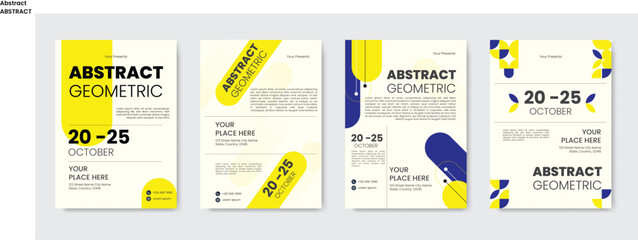 Yellow Flyer Design Abstract Geometric Set