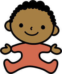 African American Stick Figure Cartoon SVG