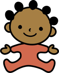 African American Stick Figure Cartoon SVG
