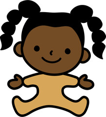 African American Stick Figure Cartoon SVG