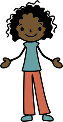 African American Stick Figure Cartoon SVG
