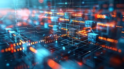 Obraz premium Digital blockchain chain concept 