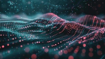 Close-up shot of a wave of lights