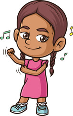 Cartoon hispanic girl dancing vector illustration