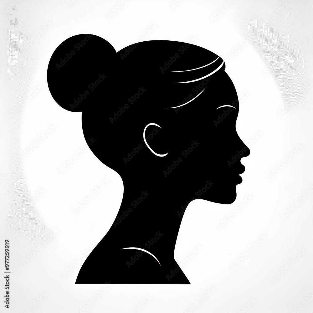 Poster minimalist silhouette of a human in profile with soft gray tones. modern, clean design concept for p