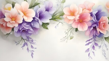 Obraz premium fondo flores pintadas aisladas 