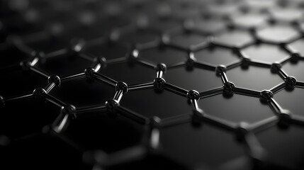 Obraz premium Detailed of Graphene Molecular Structure with Hexagonal Carbon Lattice