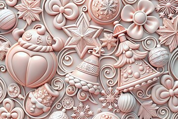 Intricate Holiday Ornaments Decorative Elements Winter Theme Crafts Patterns