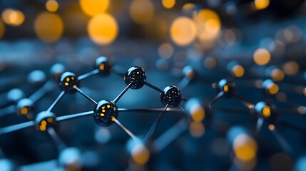 Detailed Molecular Model of Graphene Showcasing Its Thin and Strong Structure for Futuristic