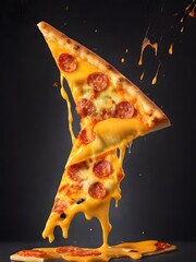 pizza with salami and cheese