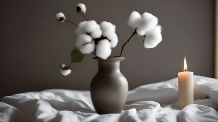 cotton plant on the bed