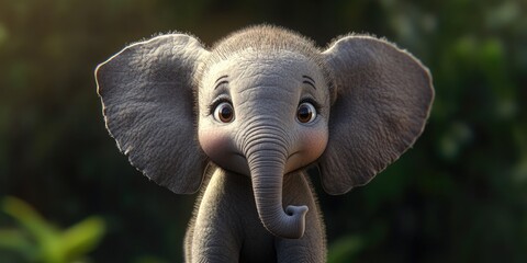 Fototapeta premium Cute Animated Elephant Character