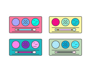 Beauty, Body Care and Cosmetics. Vector Linear Flat Icons and Design Elements