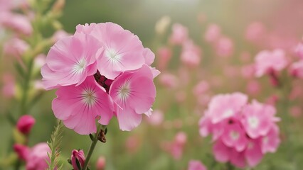 Obraz premium Pink phlox subulata flowers background