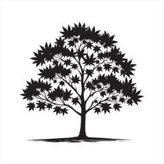 Obraz premium Maple tree vector art illustration