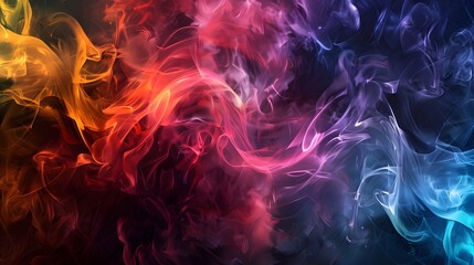 Obraz premium Abstract Smoke: A mysterious abstract background with wisps of colorful smoke swirling and blending. 