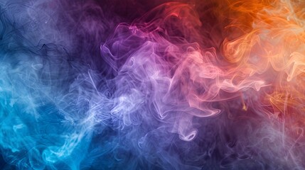 Fototapeta premium Abstract Smoke: A mysterious abstract background with wisps of colorful smoke swirling and blending. 