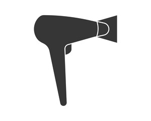 Hair dryer Line Icon vector fashion hairdryer of hairdresser to blow-dry and electric hair-dryer blower illustration. Barber styling appliance. Silhouette hair dryer black color.