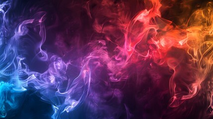 Fototapeta premium Abstract Smoke: A mysterious abstract background with wisps of colorful smoke swirling and blending. 