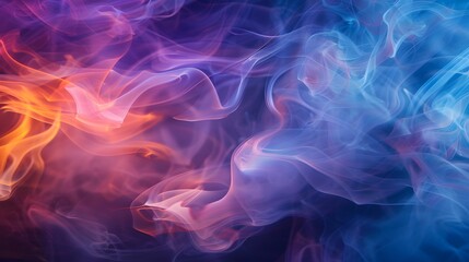 Obraz premium Abstract Smoke: A mysterious abstract background with wisps of colorful smoke swirling and blending. 