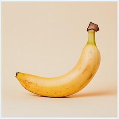 6. A perfectly ripe banana isolated on a light cream background