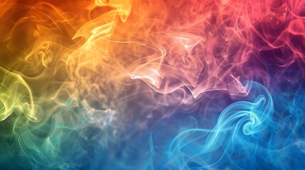Fototapeta premium Abstract Smoke: A mysterious abstract background with wisps of colorful smoke swirling and blending. 