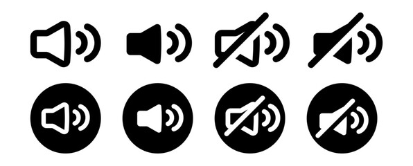 audio sound speaker icon, volume and mute