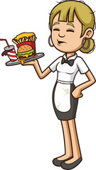Cartoon bad and dirty waitress vector illustration