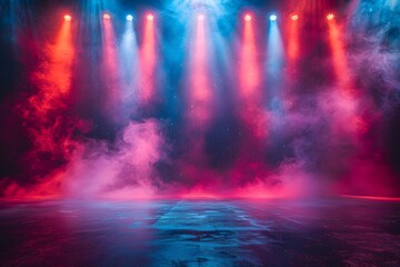 Colorful Stage Lighting and Fog Effects for Concerts and Performances