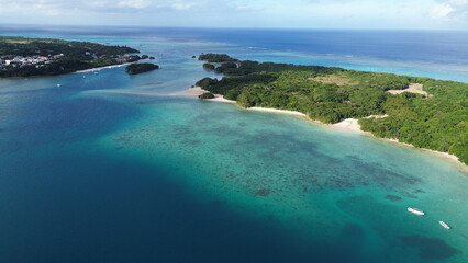 Drone view of Ishigaki Island, Okinawa, Japan
