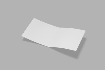 Square bifold brochure mockup blank