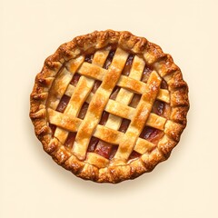 rown pie isolated on a soft cream background