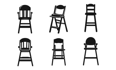 Folding Chair silhouette,Folding chair vector illustration.