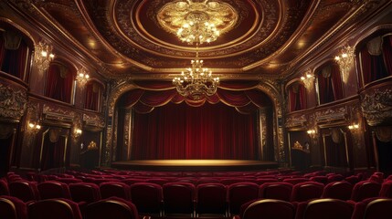 Obraz premium luxurious movie theater interior featuring plush