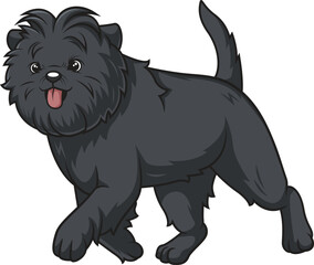 Cartoon affenpinscher dog running vector illustration
