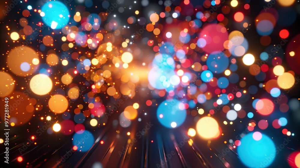 Poster Abstract background with colorful bokeh lights